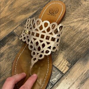 Tory Burch Women's Gold Cutout Sandals